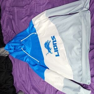 Detroit lions thick neck color block hoodie. XLarge.